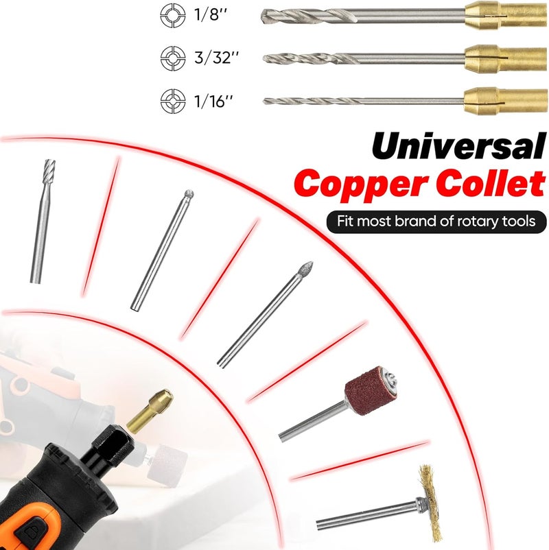 SHALL 508-Piece Rotary Tool Accessories Kit, Universal Rotary Tool Bits for Sanding, Cutting, Grinding, Drilling, Carving, Engraving, Polishing, Cleaning, Rotary Tool Attachments with Carrying Case - Image 4